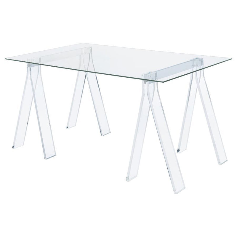 Amaturo - Writing Desk With Glass Top - Clear - Grand Furniture GA