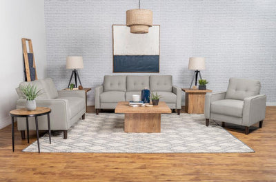 Bowen - Upholstered Track Arms Tufted Sofa Set