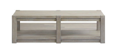 Burgess - Rectangular Shelf Cocktail Table With Casters - Calico Grey.