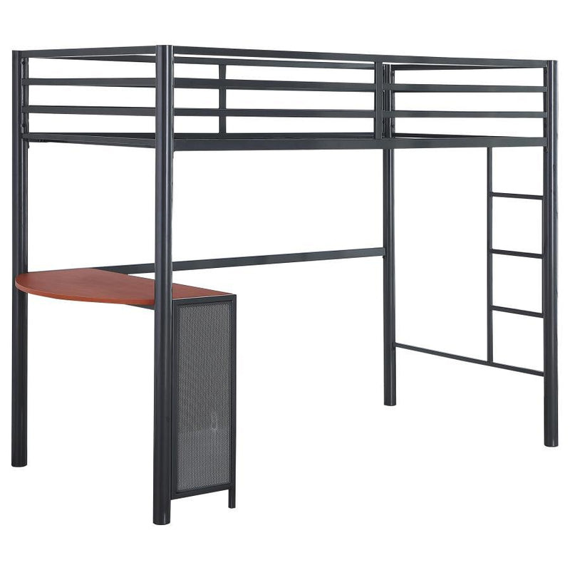 Fisher - Twin Workstation Loft Bed - Gunmetal.