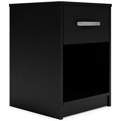 Finch - Black - One Drawer Night Stand - 23" Height.