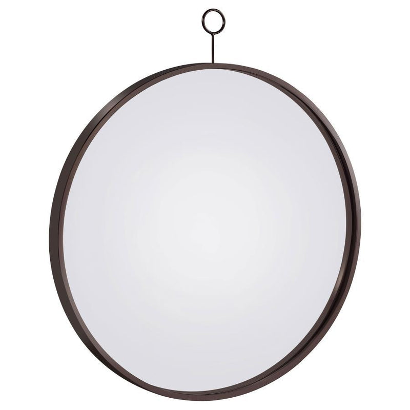 Gwyneth - Round Wall Mirror - Black Nickel.