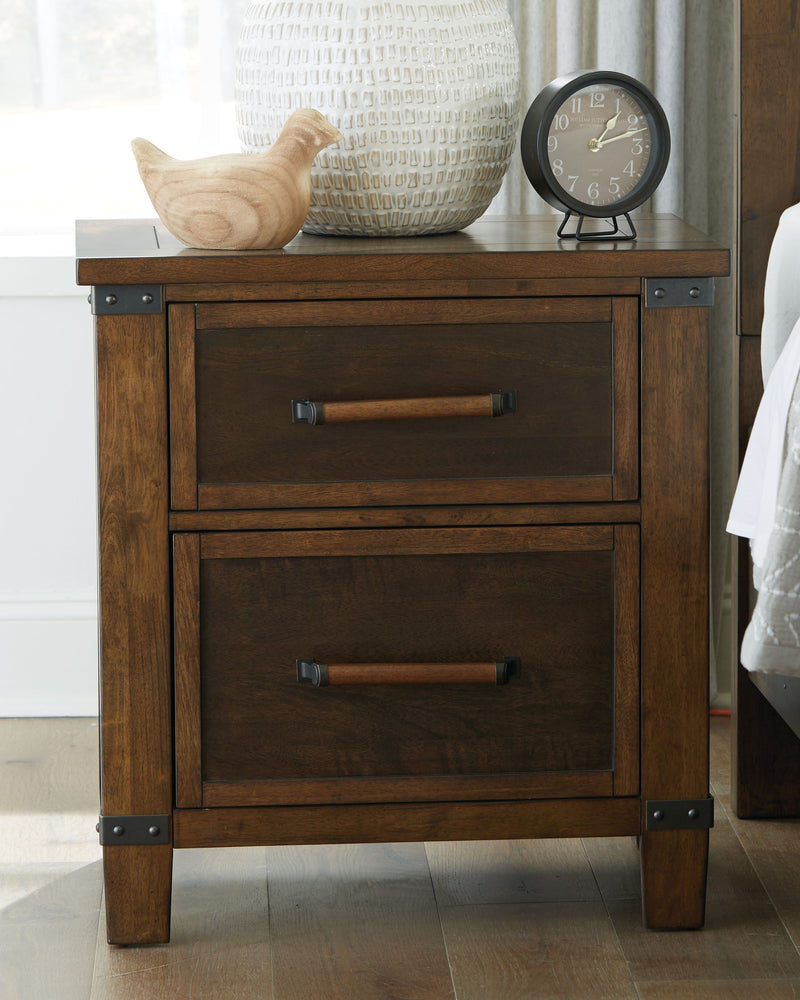 Wyattfield - Brown / Beige - Two Drawer Night Stand.