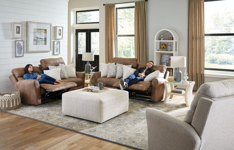 Justine - Lay Flat Reclining Sofa - Burlap