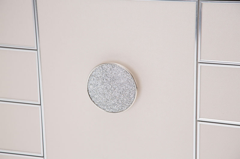 Glimmering Heights - Upholstered Dresser, Mirror.