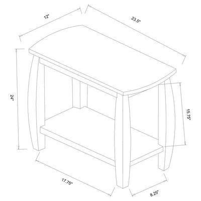 Raphael - 1-Shelf Chairside Table - Cappuccino.