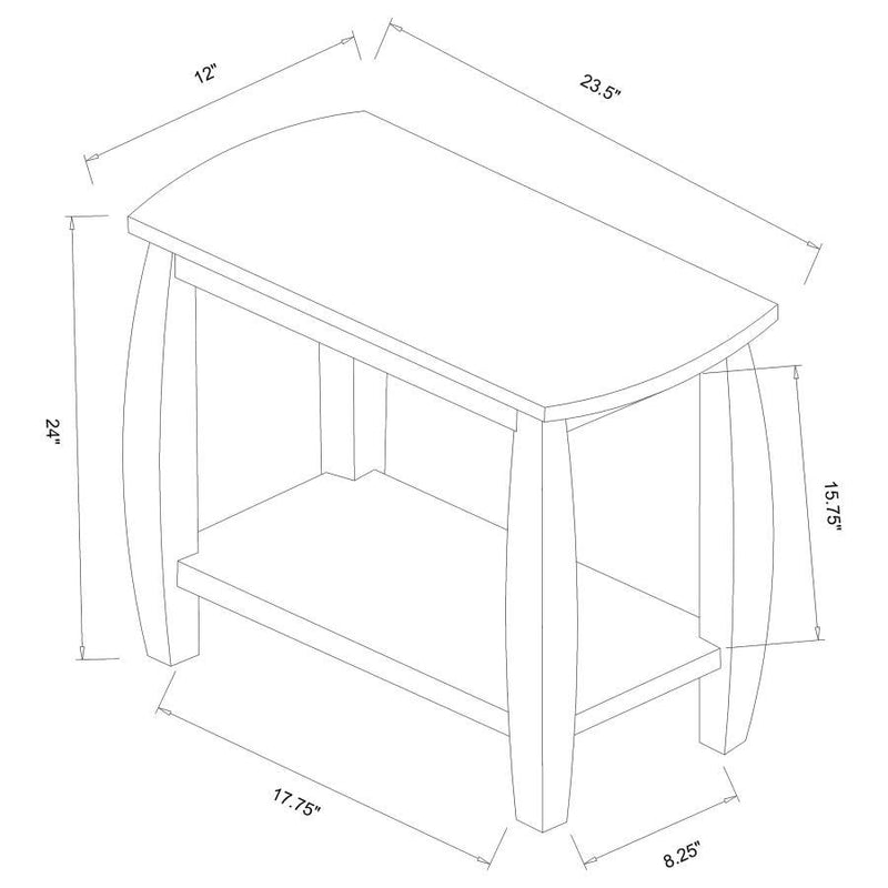 Raphael - 1-Shelf Chairside Table - Cappuccino.