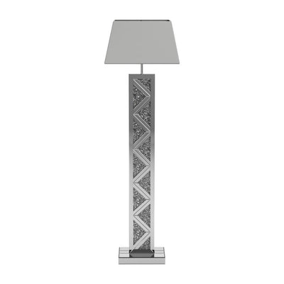 Carmen - Geometric Base Floor Lamp - Silver.