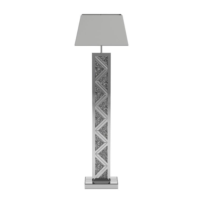 Carmen - Geometric Base Floor Lamp - Silver.