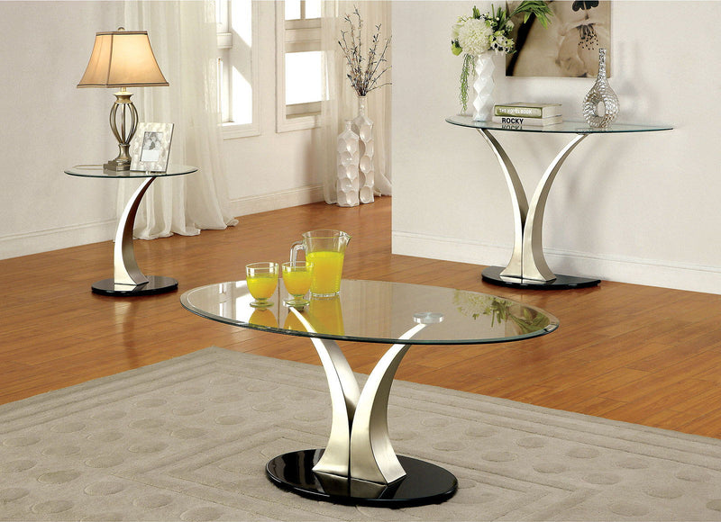 Valo - End Table - Satin Plated / Black - Grand Furniture GA