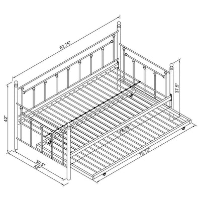 Nocus - Metal Day Bed With Trundle