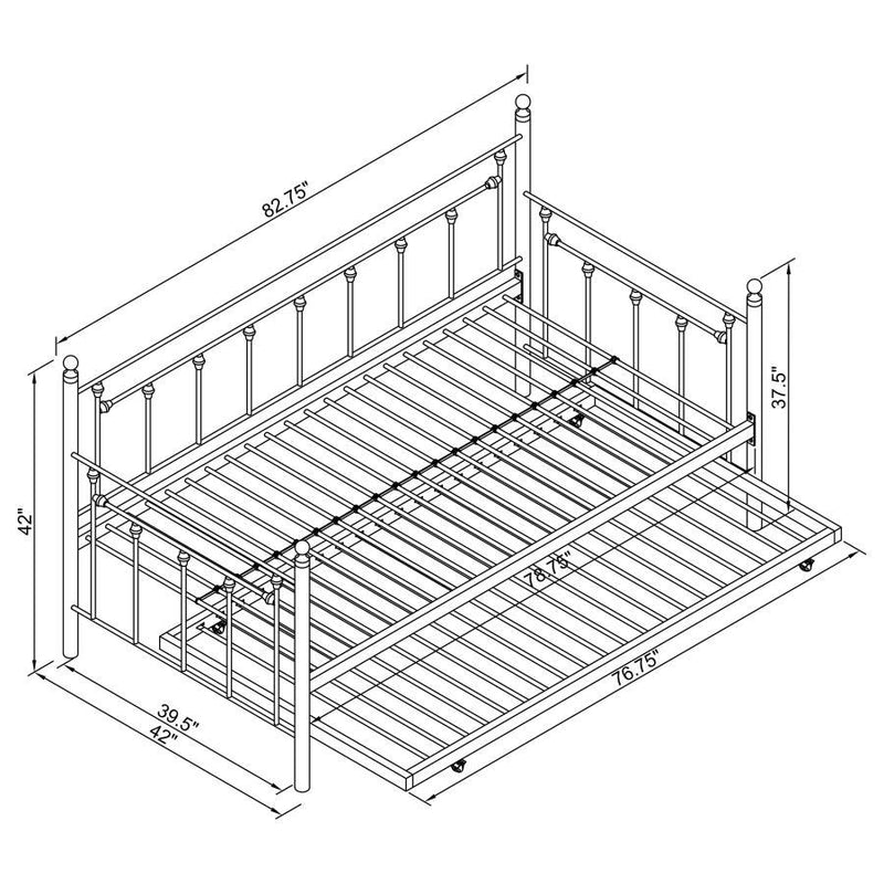 Nocus - Metal Day Bed With Trundle