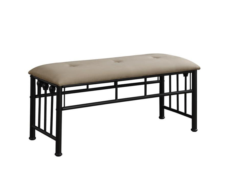 Livingston - Upholstered Bench - Brown And Dark Bronze