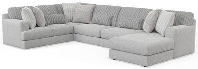 Logan - 3 Piece Sectional With Comfort Coil Seating And 9 Included Accent Pillows Right Side Facing Chaise - Moonstruck