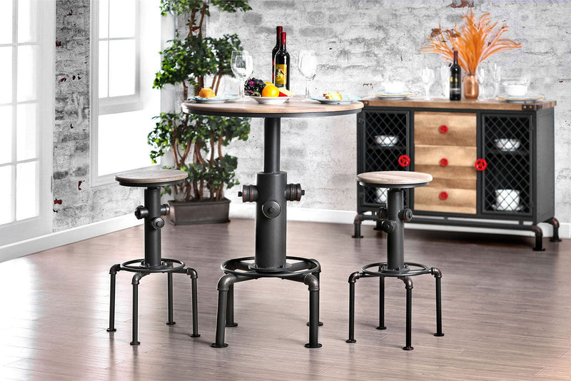 Foskey - Bar Stool (Set of 2) - Antique Black / Natural Tone - Grand Furniture GA