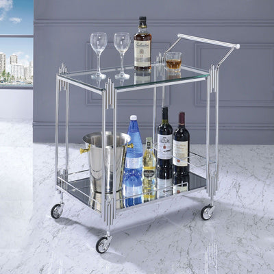 Ebba - Serving Cart - Pearl Silver - Grand Furniture GA