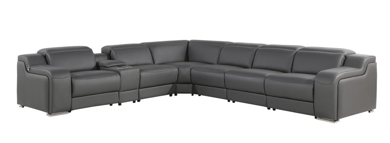 1116 - Power Reclining Italian Leather Sectional