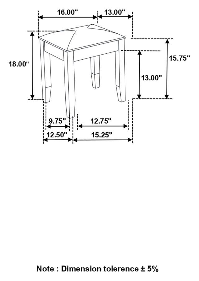 Barzini - Upholstered Vanity Stool - Metallic And White - Grand Furniture GA