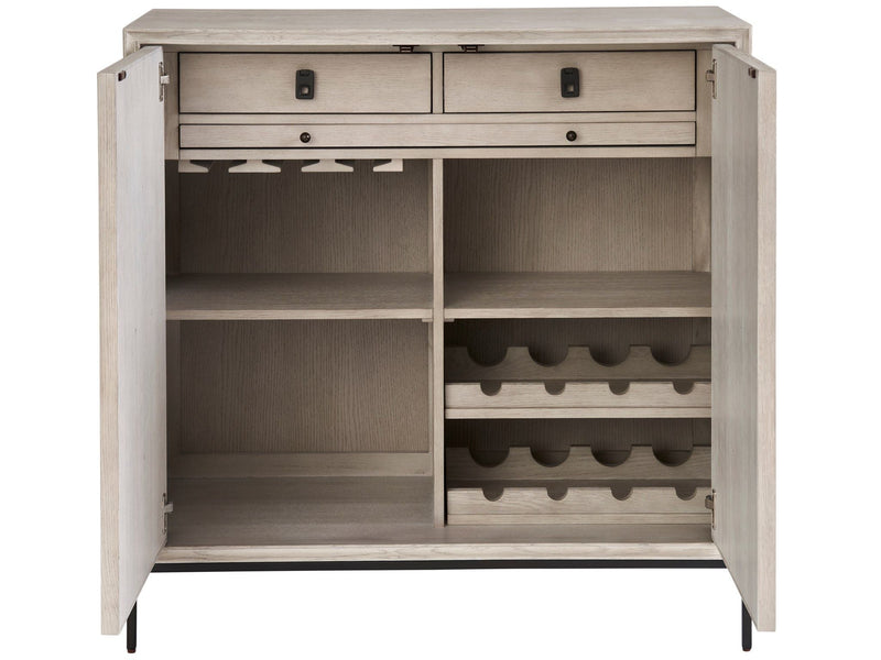 Coalesce - Odessa Bar Cabinet - Pearl Silver