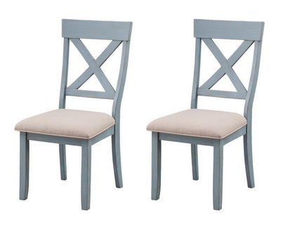 Bar Harbor - Crossed Back Upholstered Seat Dining Side Chairs (Set of 2).