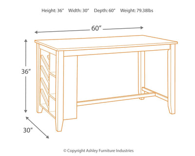 Rokane - Brown - Rect Counter Table W/Storage.