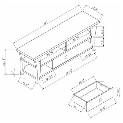 Anita - 1-Drawer TV Console - Cappuccino - TV Stands - Grand Furniture GA