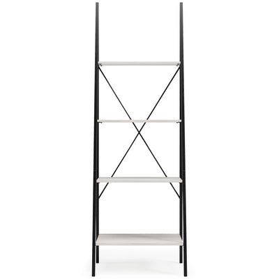 Bayflynn - White / Black - Bookcase - 4 Open Shelves.