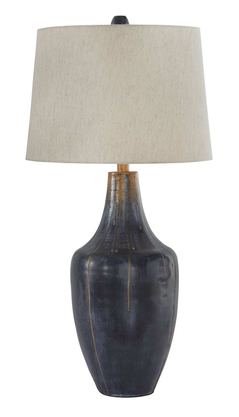 Evania - Indigo - Metal Table Lamp.