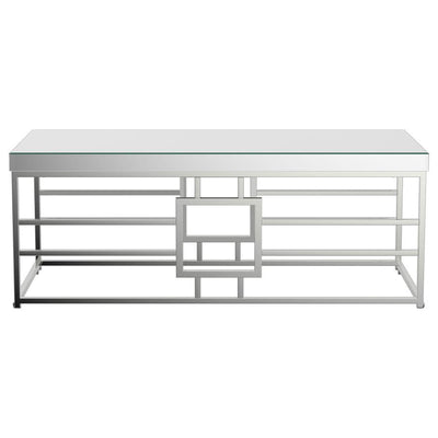 Dafina - Geometric Frame Rectangular Coffee Table - Chrome.