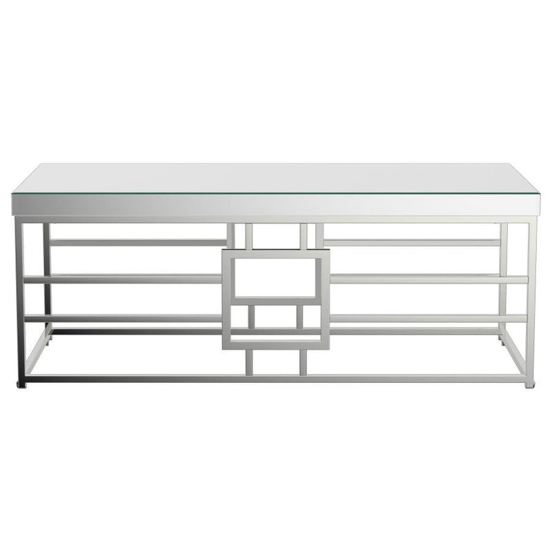 Dafina - Geometric Frame Rectangular Coffee Table - Chrome.