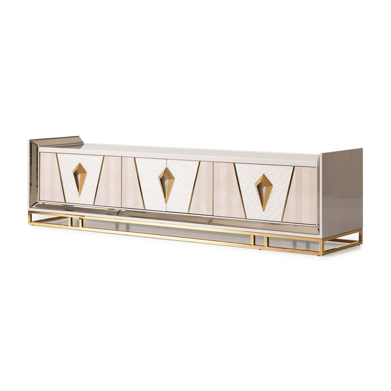 Carmela - Media Cabinet - Shimmer Ivory
