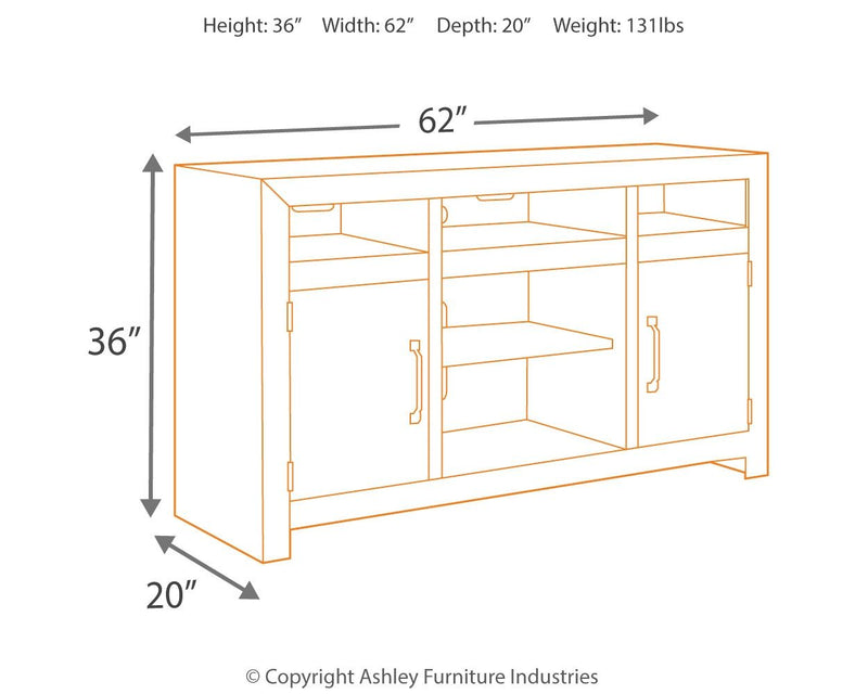 Sommerford - Brown - LG TV Stand W/Fireplace Option - Grand Furniture GA