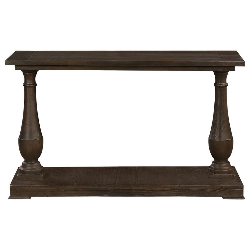 Walden - Rectangular Sofa Table With Turned Legs and Floor Shelf - Coffee.