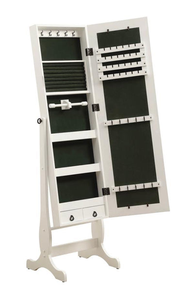 Batista - Jewelry Cheval Mirror With Drawers - White.