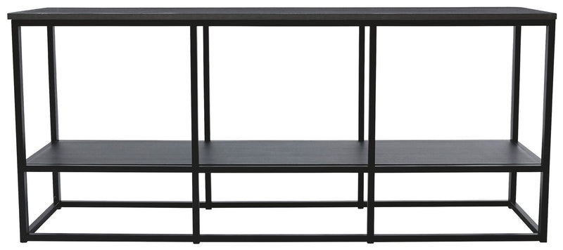 Yarlow - Black - Extra Large TV Stand - Open Shelves.