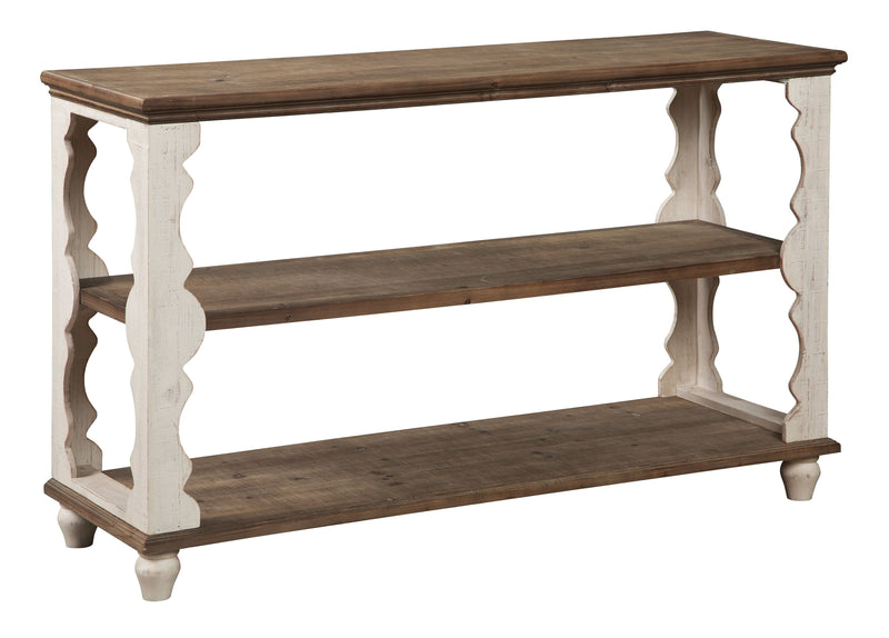 Alwyndale - Antique White / Brown - Console Sofa Table.