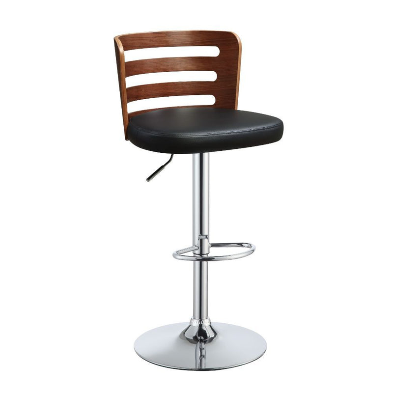 Camila - Stool - Black PU & Walnut - 42" - Grand Furniture GA