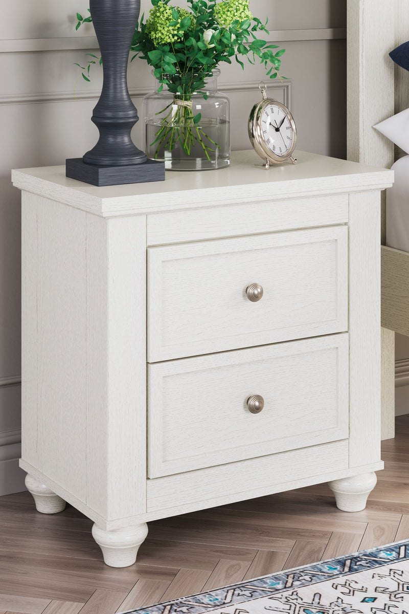 Grantoni - White - Two Drawer Night Stand.