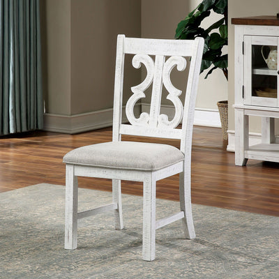 Auletta - Side Chair (Set of 2) - Distressed White / Gray - Grand Furniture GA