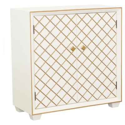 Belinda - 2-Door Accent Cabinet - White and Gold.