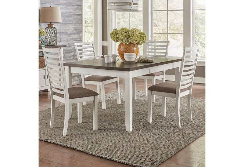 Brook Bay - 6 Piece Leg Table Set (Ladder Chair Back) - White