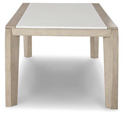 Wendora - Bisque / White - Rectangular Dining Room Table.