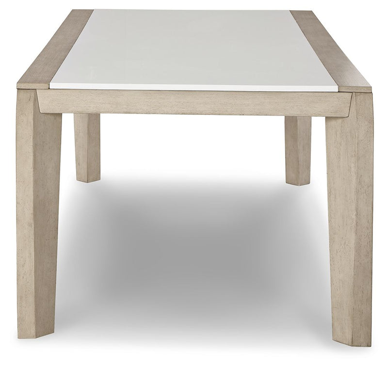 Wendora - Bisque / White - Rectangular Dining Room Table.