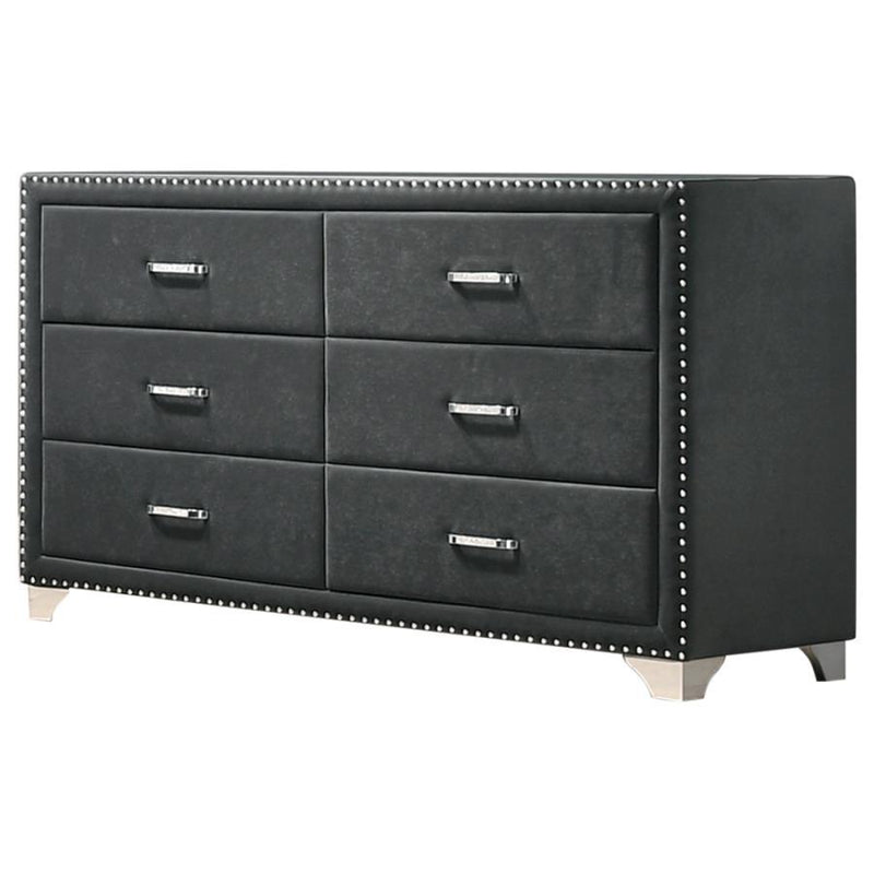 Melody - 6-Drawer Upholstered Dresser