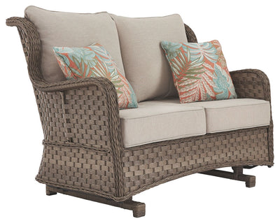 Clear Ridge - Light Brown - Loveseat Glider W/Cushion.