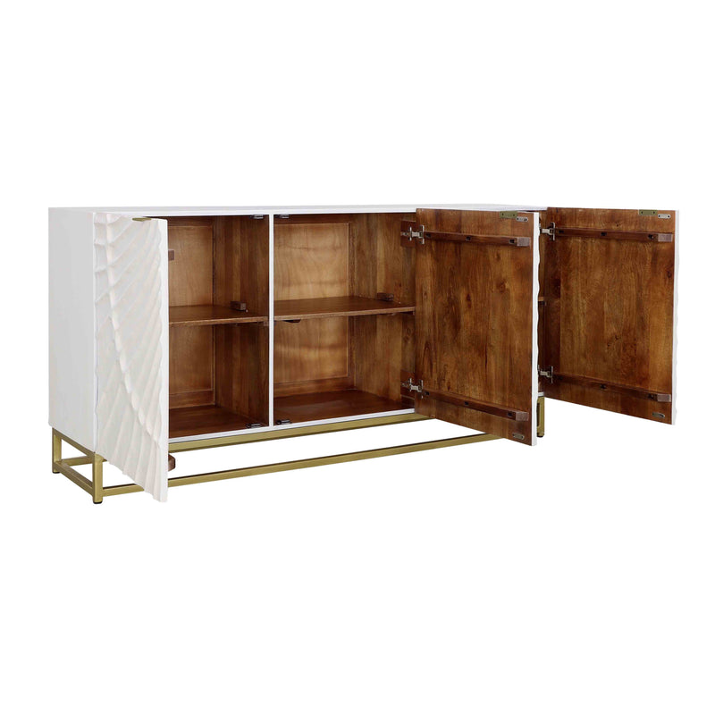 Fallow - Three Door Credenza - White & Gold.