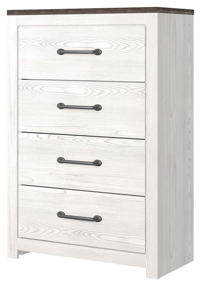 Gerridan - White / Gray - Four Drawer Chest.