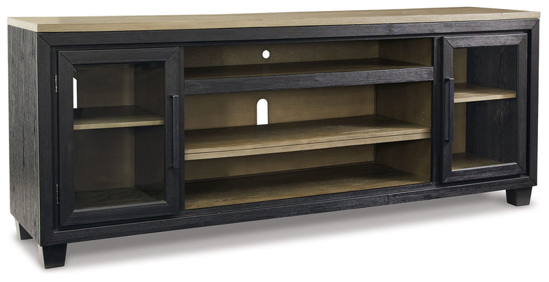 Foyland - Black / Brown - Xl TV Stand W/Fireplace Option.