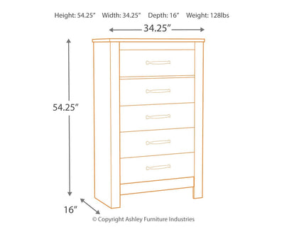 Bellaby - Whitewash - Five Drawer Chest.