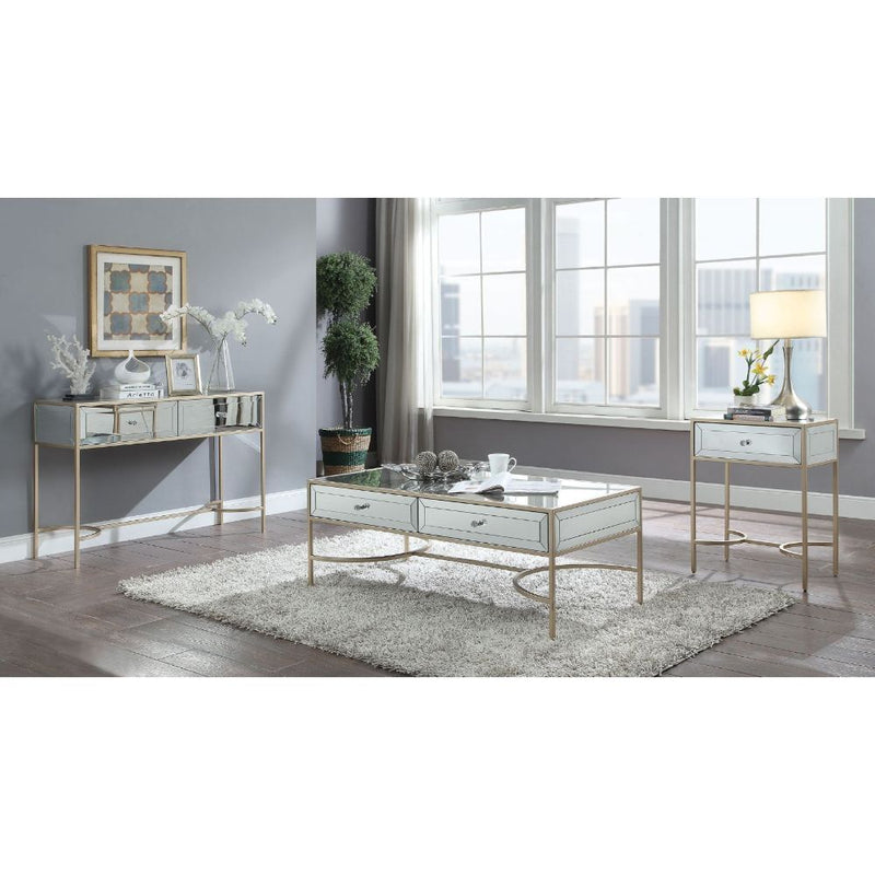 Wisteria - Coffee Table - Mirrored & Rose Gold - Grand Furniture GA